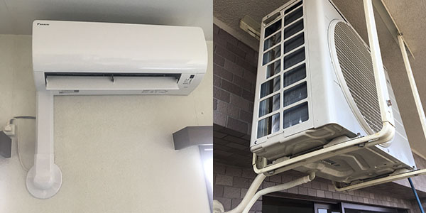 稲城市で室外機公団吊りでの取り外し作業例